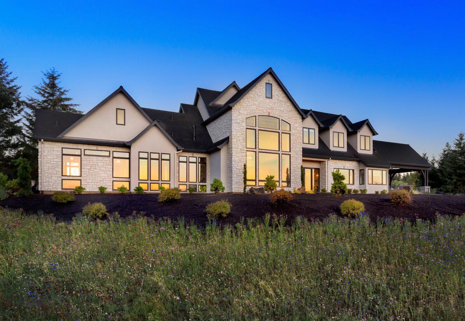 Luxury custom home exterior showcasing 2026 custom home design trends