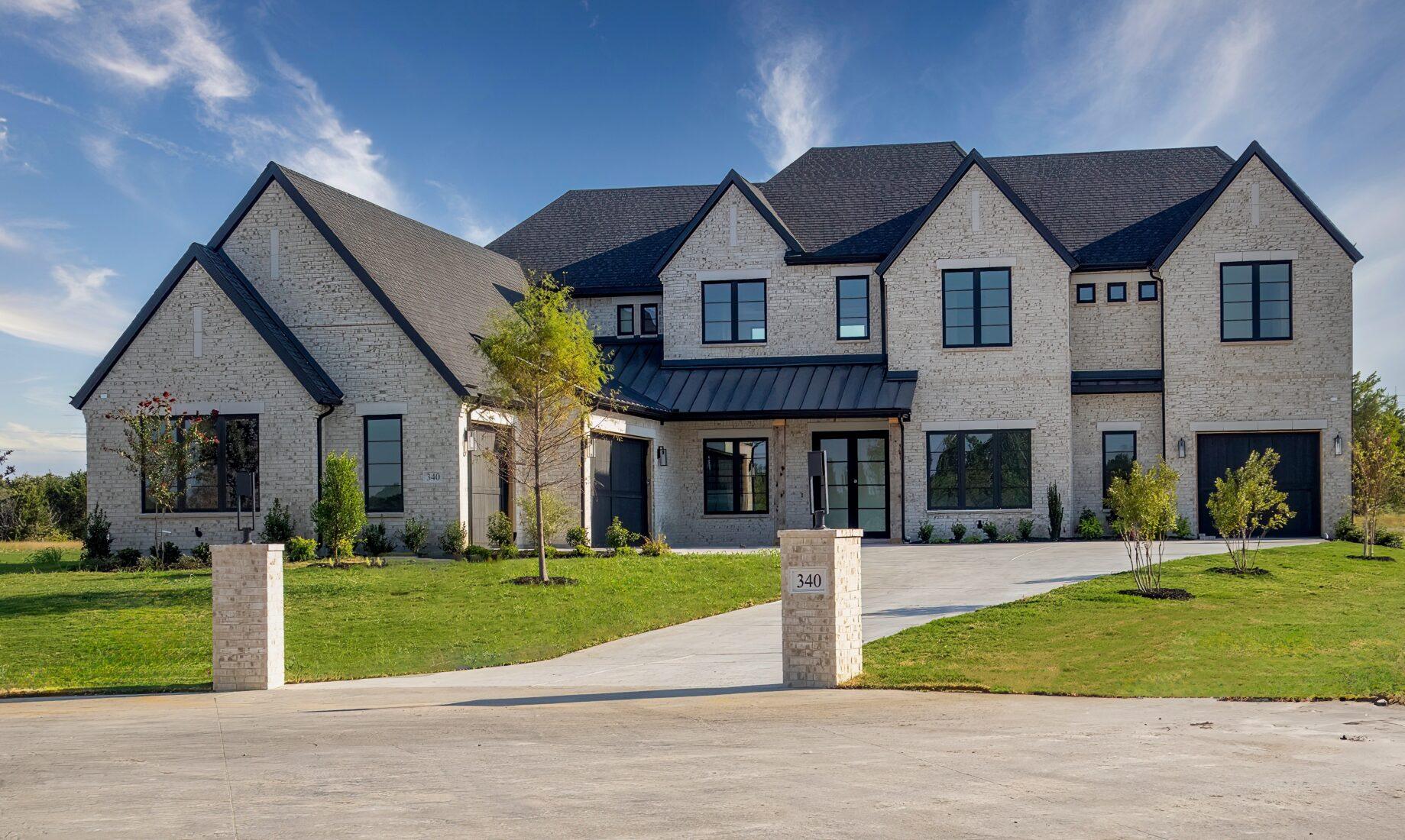 Exterior of a luxury custom home built in Omaha, Nebraska.