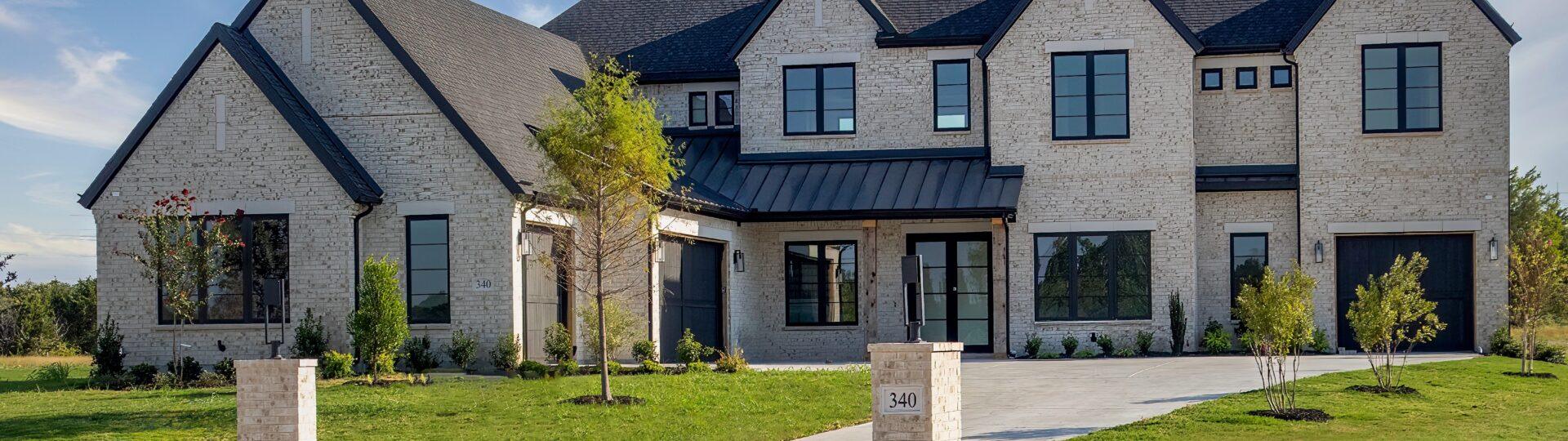 Exterior of a luxury custom home built in Omaha, Nebraska.