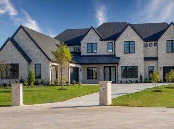 Exterior of a luxury custom home built in Omaha, Nebraska.
